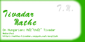 tivadar mathe business card